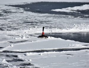 Eisstock im Schnee