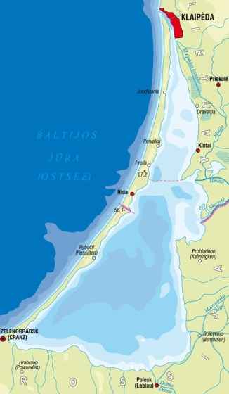 Landkarte Kurische Nehrung Karte - Litauen.info